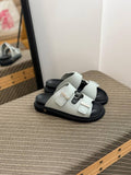 Alexander Mcqueen White Rubber Hybrid Slides