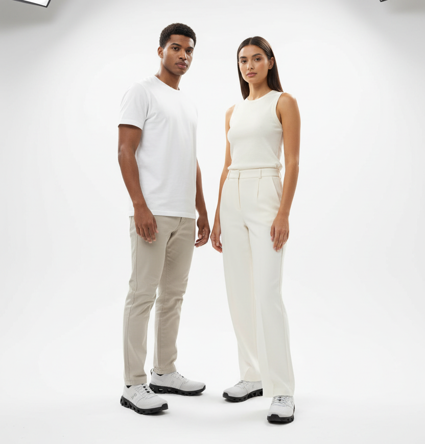 On Cloudswift 4 in white features a sleek, breathable one-piece mesh upper and a distinct bold black CloudTec