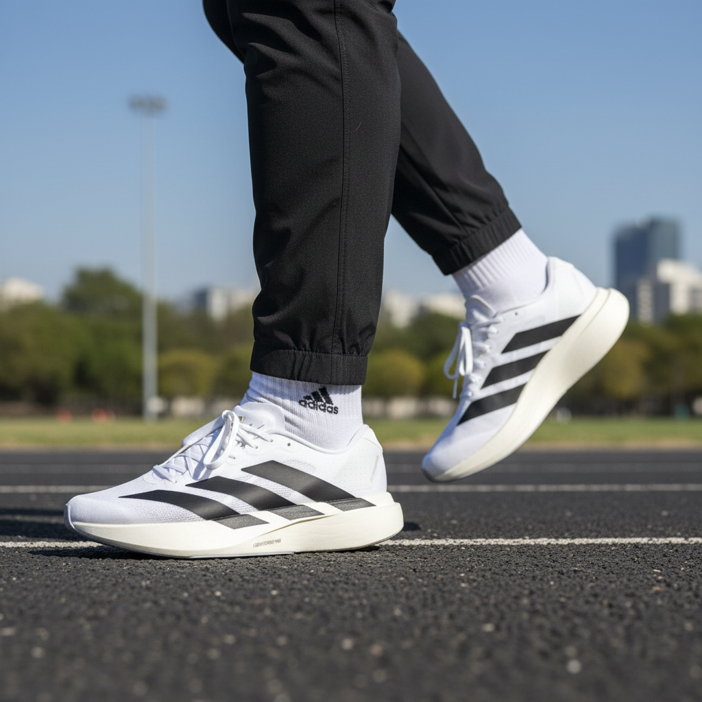 adidas Adizero Evo SL white black stripes