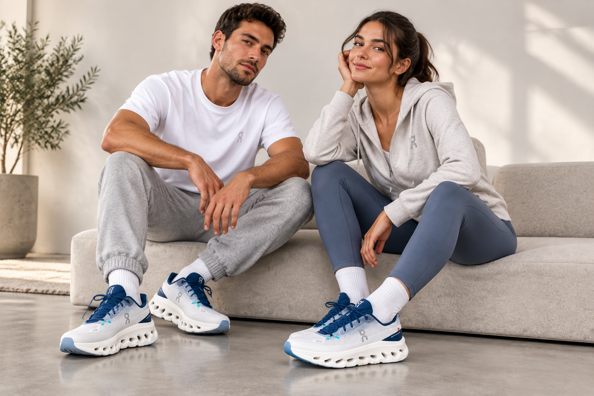 ON CLOUD tilt sneakers in the Ivory Tempest colorway