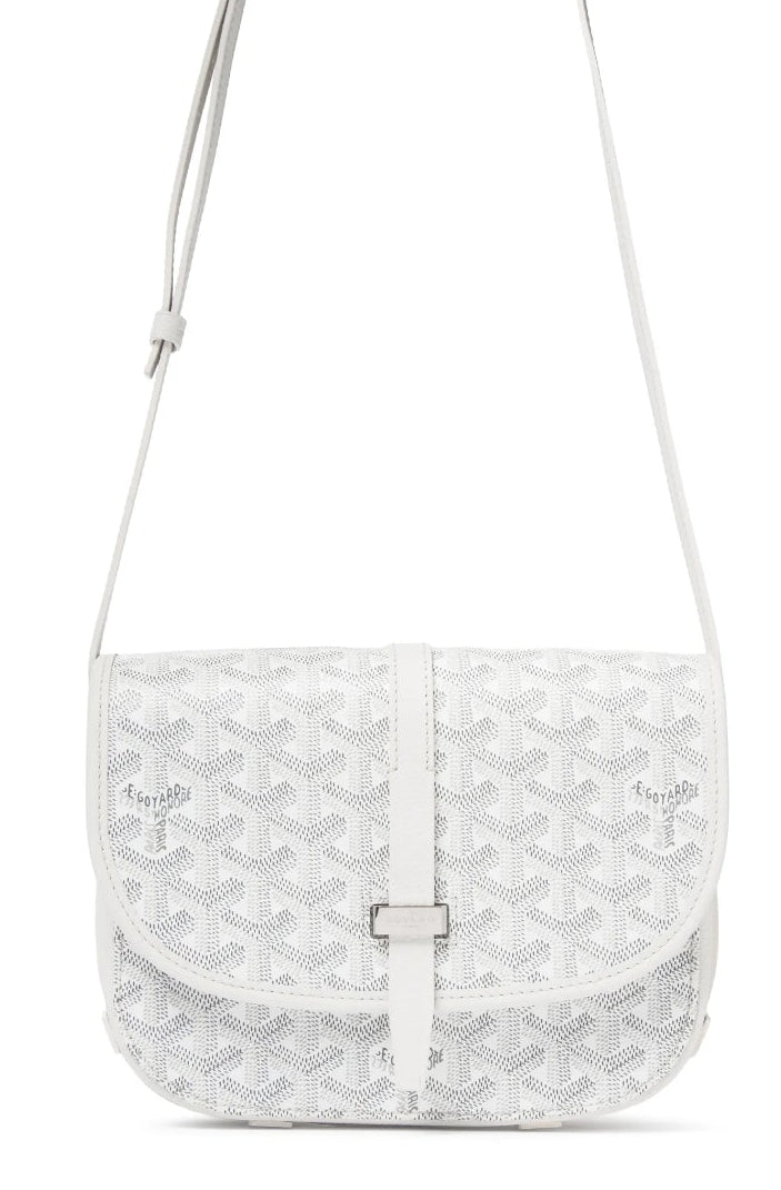 white Goyard Belvédère PM messenger bag