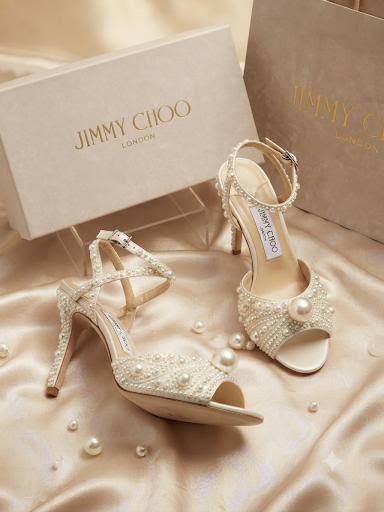Jimmy Choo Sacora 100 white satin sandals